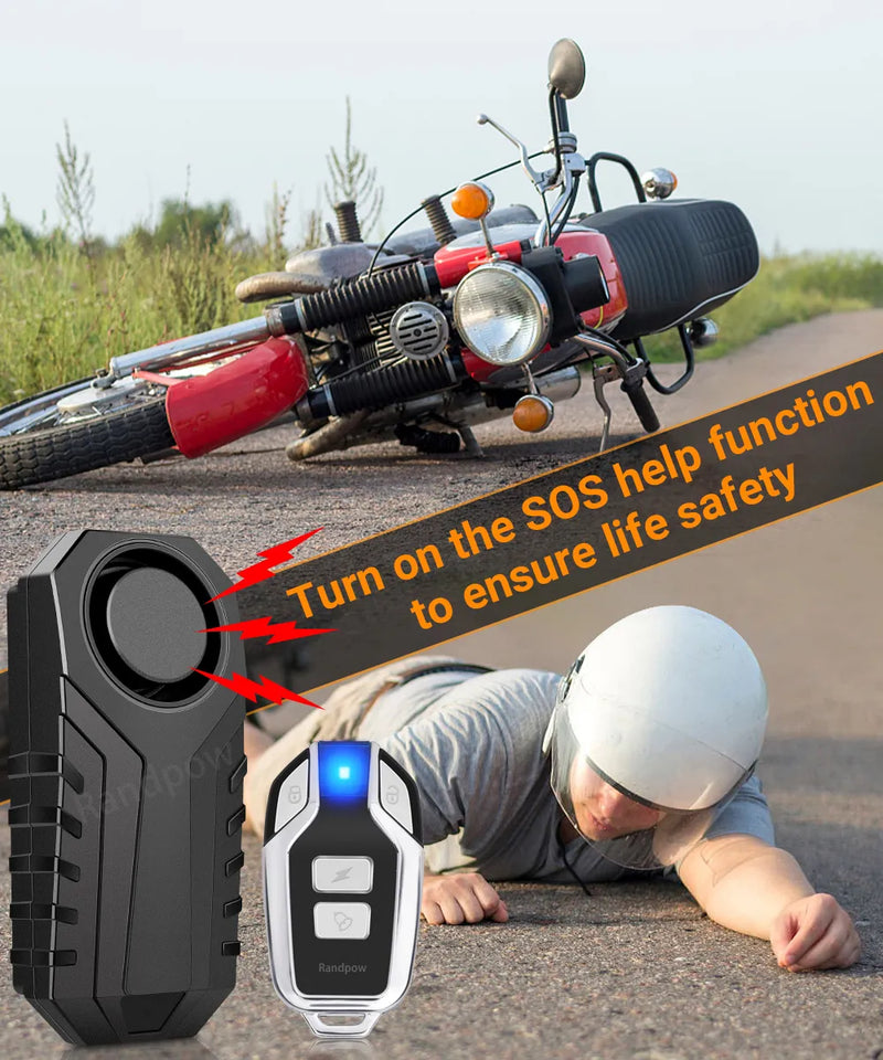 Alarme anti-roubo à prova d'água para motocicleta e bicicleta,More Security